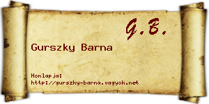 Gurszky Barna névjegykártya